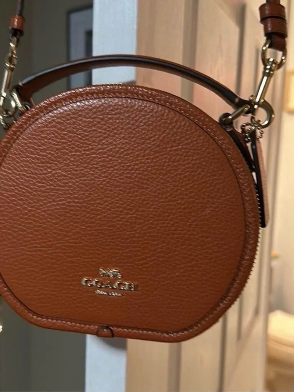 Coach Brown Round Mini Crossbody Bag